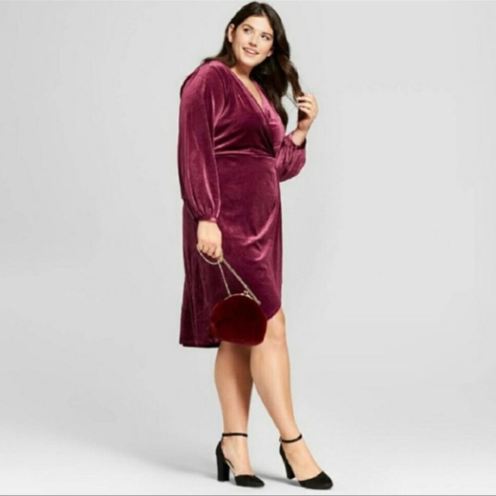 A NEW DAY - Velvet Long Sleeve Empire Waist Dress